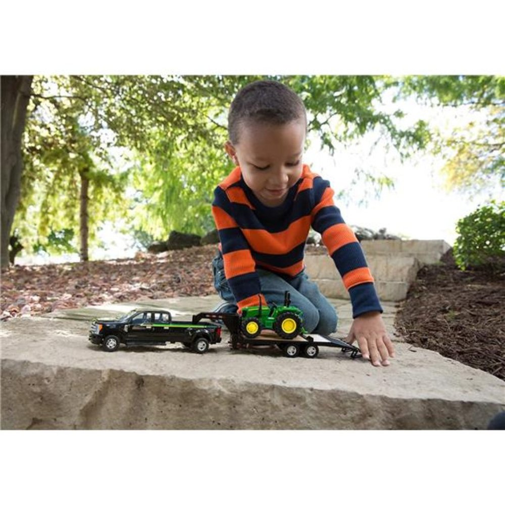 TOMY John Deere Tractor & Ford Pickup with Gooseneck Trailer